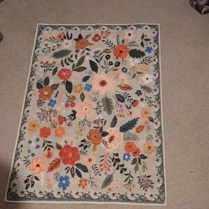 Floral Area Rug - Multicolor Bloom Pattern